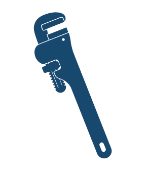 Blue adjustable wrench icon